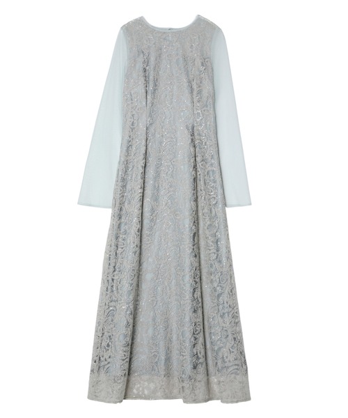 リーフエンブロイダリーバックデザインドレス / leaf embroidery back