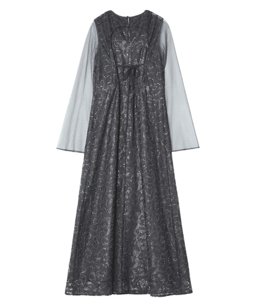 リーフエンブロイダリーバックデザインドレス / leaf embroidery back