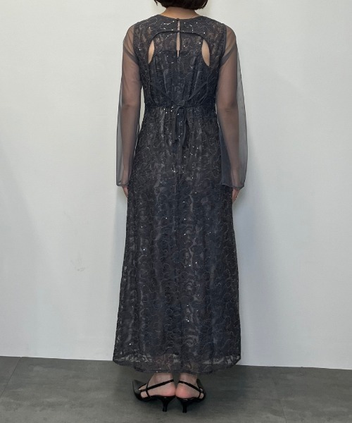 24ss✨ヌキテパ　リーフエンブロイダリードレス　刺繍　ロングワンピース　黒　M NE QUITTEZ PAS!（ヌキテパ）の「＜ne Quittez pas＞リーフエンブロイ