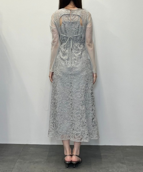 スーツ・フォーマル・ドレス leaf embroidery back design dress リーフエンブロイダリーバックデザインドレス / leaf embroidery back