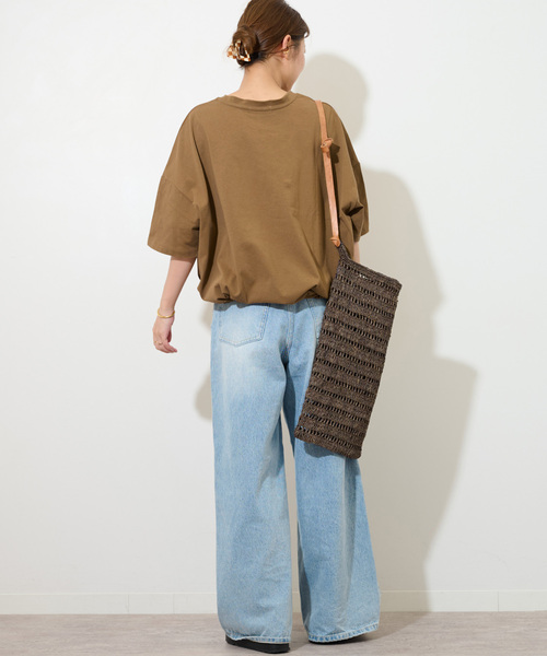 JOURNAL STANDARD relume（ジャーナルスタンダード　レリューム）の「《追加6》ギャザーヘムショートスリーブTシャツ（Tシャツ/カットソー・レディース・ベージュ/ホワイト/ライトグレー/ブラック・FREE）」の22枚目の写真