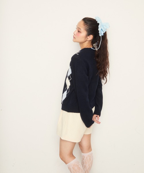 Nadana(ナダナ)の「アーガイルニットカーデ(ニット/セーター・レディース・ネイビー/グレー/ホワイト・FREE)」の14枚目の写真