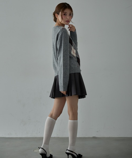 Nadana(ナダナ)の「アーガイルニットカーデ(ニット/セーター・レディース・ネイビー/グレー/ホワイト・FREE)」の20枚目の写真