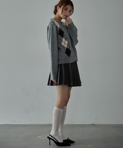 Nadana(ナダナ)の「アーガイルニットカーデ(ニット/セーター・レディース・ネイビー/グレー/ホワイト・FREE)」の19枚目の写真