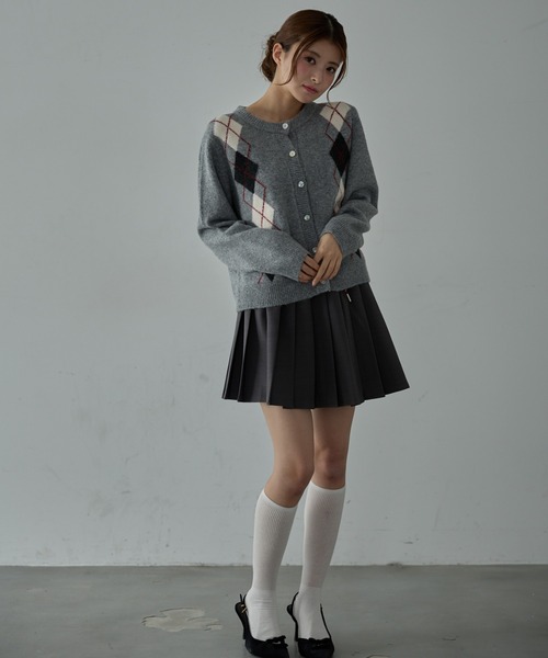 Nadana(ナダナ)の「アーガイルニットカーデ(ニット/セーター・レディース・ネイビー/グレー/ホワイト・FREE)」の18枚目の写真