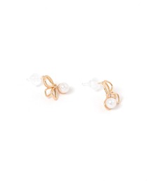 バタフライパール樹脂ポストピアス / 592912