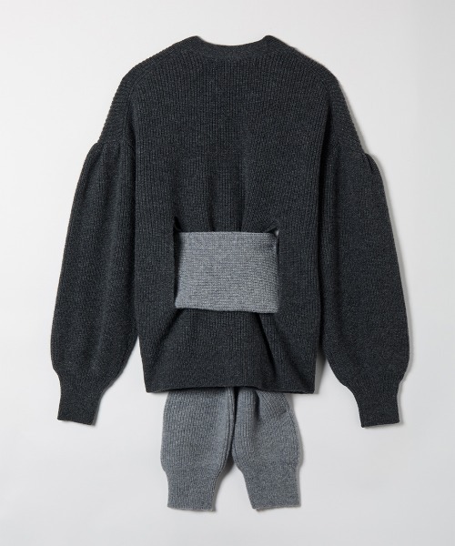 leinwande(ラインヴァンド)の「Sleeve Tie Wool Gown / スリーブタイウールガウン(カーディガン/ボレロ・レディース・カーキブラウン/グレー・ONE SIZE)」の3枚目の写真