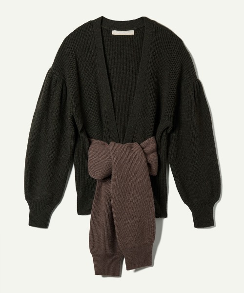 leinwande(ラインヴァンド)の「Sleeve Tie Wool Gown / スリーブタイウールガウン(カーディガン/ボレロ・レディース・カーキブラウン/グレー・ONE SIZE)」の7枚目の写真