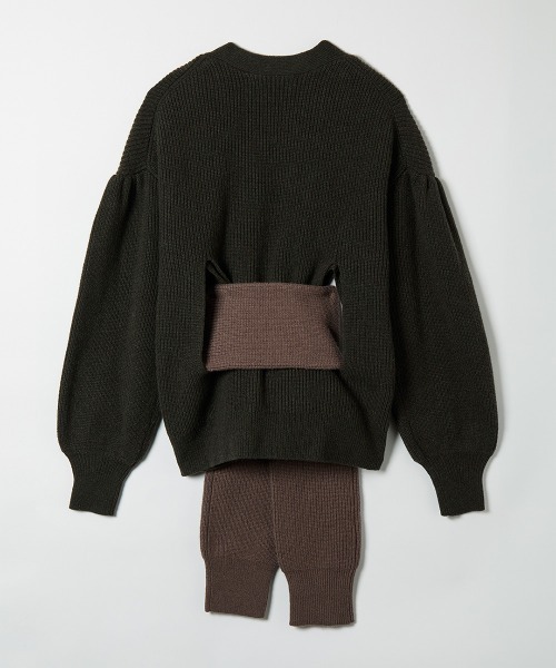 leinwande(ラインヴァンド)の「Sleeve Tie Wool Gown / スリーブタイウールガウン(カーディガン/ボレロ・レディース・カーキブラウン/グレー・ONE SIZE)」の8枚目の写真