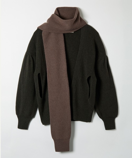 leinwande(ラインヴァンド)の「Sleeve Tie Wool Gown / スリーブタイウールガウン(カーディガン/ボレロ・レディース・カーキブラウン/グレー・ONE SIZE)」の9枚目の写真