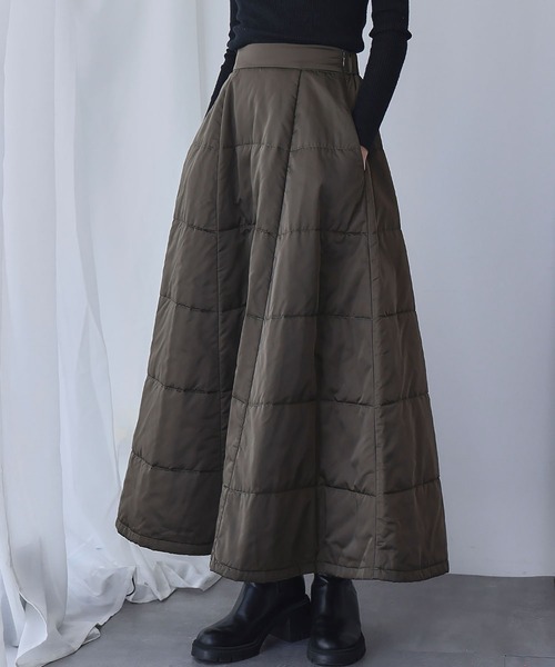 セール】【2025AW】バイカラー キルティング フレアスカート（スカート