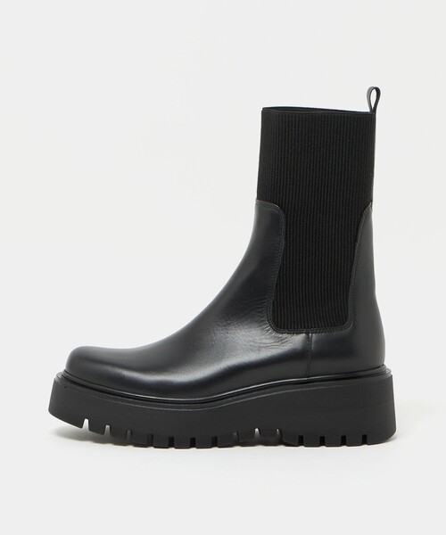 CORSO ROMA,9(コルソローマ)の「<CORSO ROMA 9>レザー リブ サイドゴアブーツ(ブーツ・レディース・ブラック・38/36/37)」の5枚目の写真