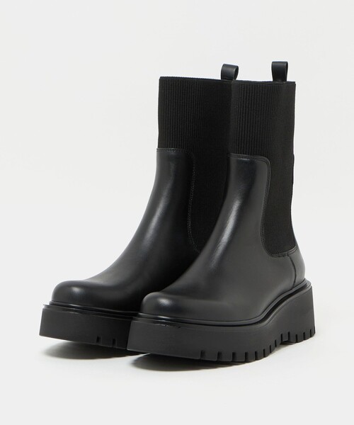 CORSO ROMA,9(コルソローマ)の「<CORSO ROMA 9>レザー リブ サイドゴアブーツ(ブーツ・レディース・ブラック・38/36/37)」の6枚目の写真