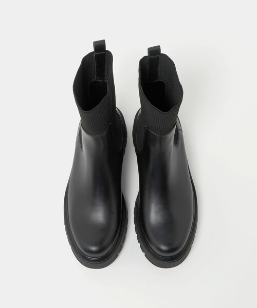 CORSO ROMA,9(コルソローマ)の「<CORSO ROMA 9>レザー リブ サイドゴアブーツ(ブーツ・レディース・ブラック・38/36/37)」の7枚目の写真