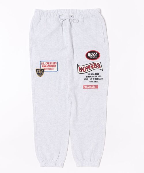 セール】【ANTIBAL】ワッペン風刺繍ロングパンツ スウェットパンツ