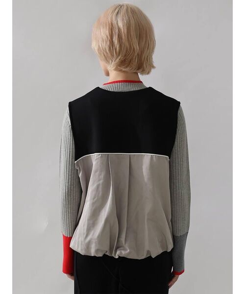 :ETHROF(イーサオブ)の「TRIMMING BI-COLOR CARDBOARD VEST(ベスト・レディース・ブラック/グレー・FREE)」の16枚目の写真