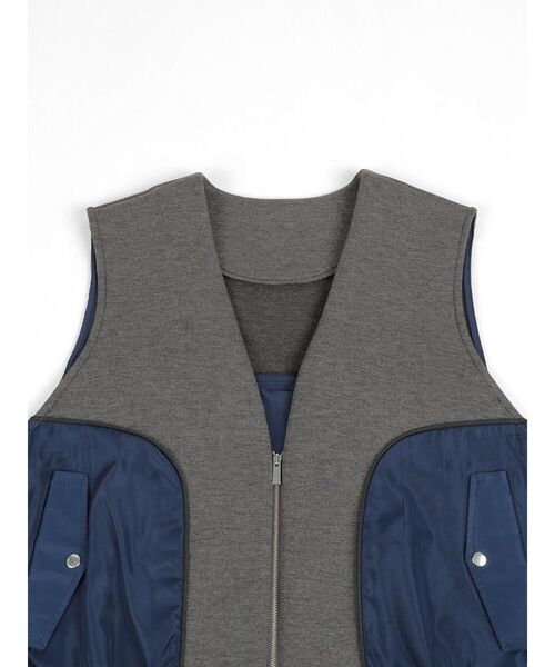:ETHROF(イーサオブ)の「TRIMMING BI-COLOR CARDBOARD VEST(ベスト・レディース・ブラック/グレー・FREE)」の18枚目の写真