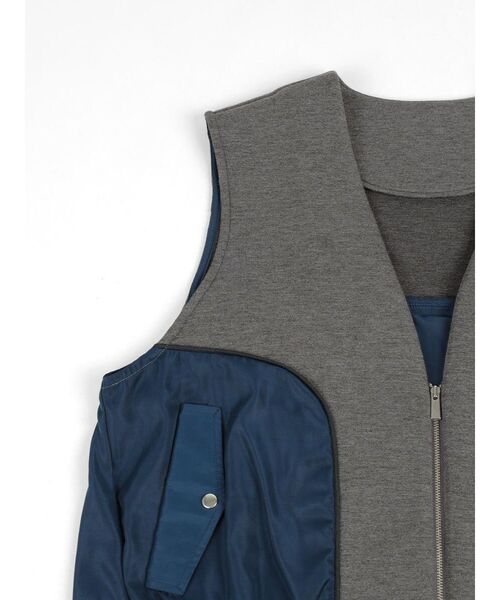 :ETHROF(イーサオブ)の「TRIMMING BI-COLOR CARDBOARD VEST(ベスト・レディース・ブラック/グレー・FREE)」の21枚目の写真