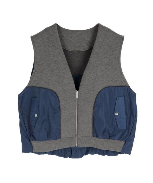 :ETHROF(イーサオブ)の「TRIMMING BI-COLOR CARDBOARD VEST(ベスト・レディース・ブラック/グレー・FREE)」の19枚目の写真