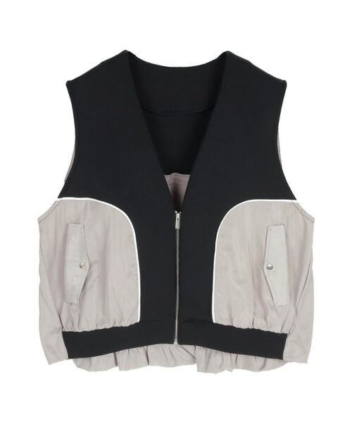 :ETHROF(イーサオブ)の「TRIMMING BI-COLOR CARDBOARD VEST(ベスト・レディース・ブラック/グレー・FREE)」の17枚目の写真