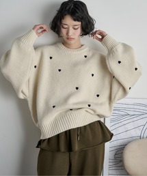 THE YOn | ハート刺繍ニットプルオーバー(ニット/セーター)