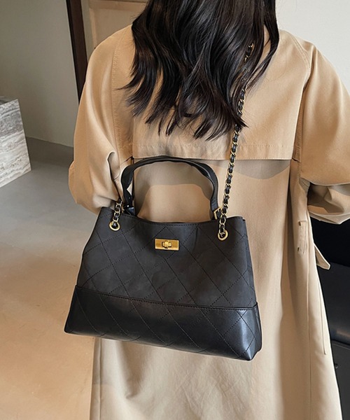 aimoha(アイモハ)の「【B.A.G】チェーンハンドル キルティングバッグ(トートバッグ・レディース・ベージュ/ブラック/グレー・FREE)」の12枚目の写真