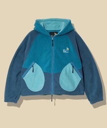 切替フリース ショートZIPパーカーJK W