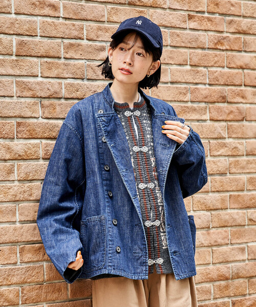 FREAK'S STORE（フリークスストア）の「Mechanic Jacket Denim/メカニックジャケット デニム（デニムジャケット・レディース・ブルー・X-LARGE/SMALL）」の4枚目の写真