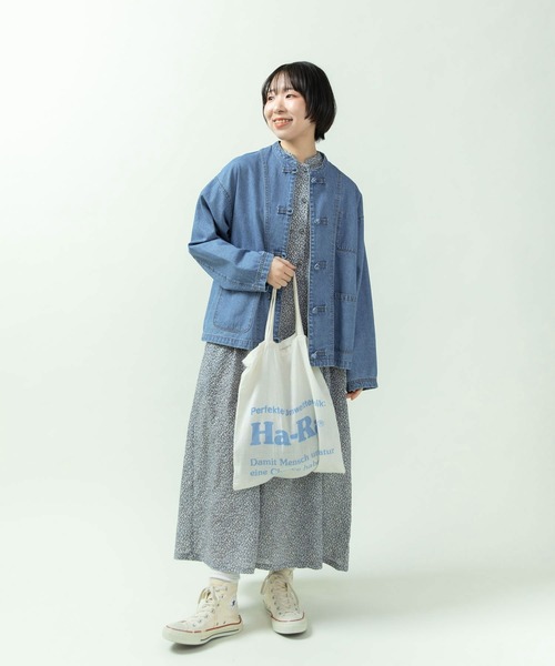 PAR ICI(パーリッシィ)の「ライトオンスデニム チャイナボタンシャツジャケット(セットアップ対応)(デニムジャケット・レディース・ブルー/ネイビー・FREE)」の14枚目の写真