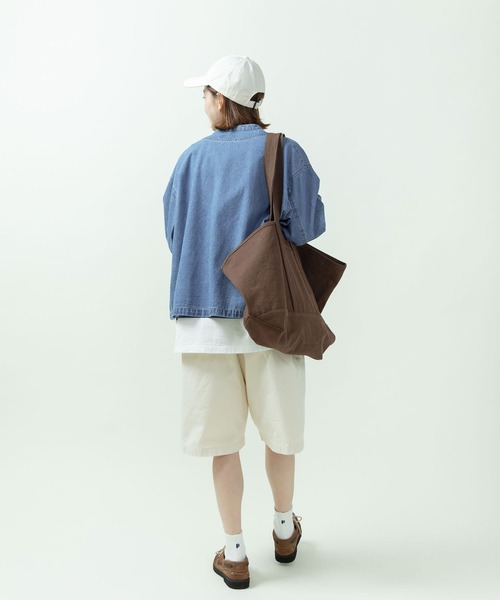 PAR ICI(パーリッシィ)の「ライトオンスデニム チャイナボタンシャツジャケット(セットアップ対応)(デニムジャケット・レディース・ブルー/ネイビー・FREE)」の11枚目の写真