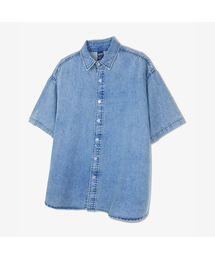 AGOD（エージーオーディー）の「Button-down overfit denim half shirt [medium blue]（シャツ/ブラウス）」