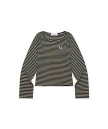 リネラ ユーネックストライプ長袖Tシャツ(3カラー)