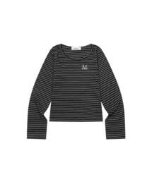 ストライプ」に該当するTシャツ/カットソー（グレー/灰色系・長袖