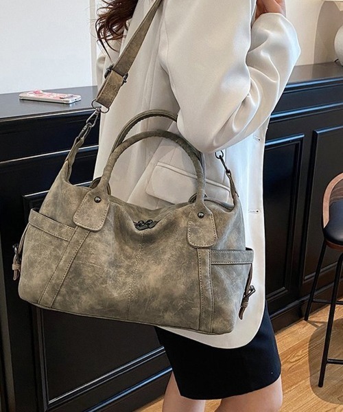 Miniministore(ミニミニストア)の「レトロトートバッグ 大容量 手提げバッグ(トートバッグ・レディース・ベージュ/ブラック・FREE)」の15枚目の写真