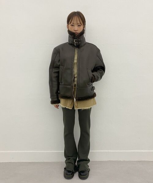 MILLO WOMEN（ミロウーマン）の「ウォッシュドビーガンレザーマスタング[ブラック]（ムートンコート・レディース・その他・SMALL/MEDIUM）」の7枚目の写真