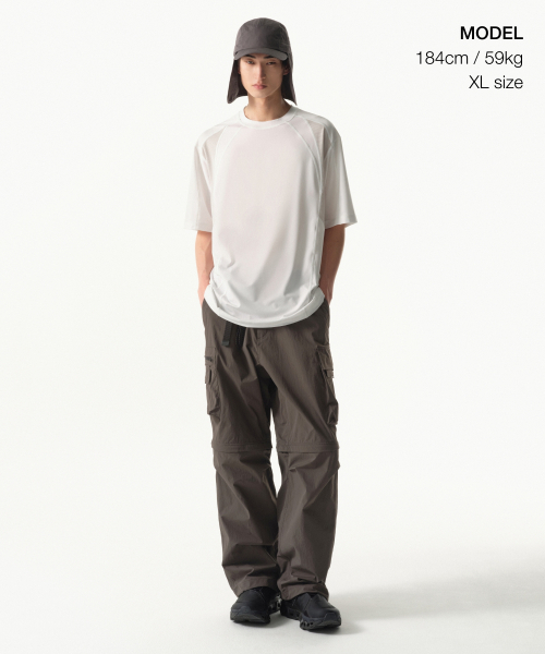 MUSINSA STANDARD（ムシンサスタンダード）の「[シティレジャー] ストラクチャードブロックTシャツ [ホワイト]（Tシャツ/カットソー・メンズ・その他・MEDIUM/LARGE/X-LARGE/XX-LARGE）」の2枚目の写真