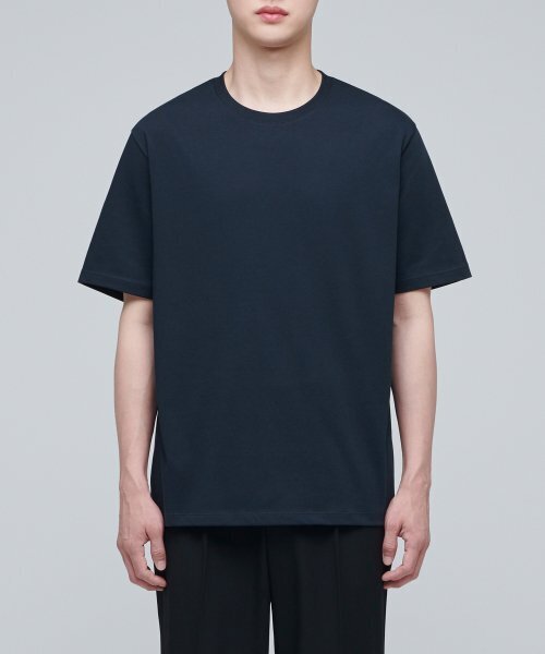 MUSINSA STANDARD（ムシンサスタンダード）の「スーピマベーシッククルーネックTシャツ[ネイビー]（Tシャツ/カットソー・メンズ・その他・MEDIUM/LARGE/X-LARGE/XX-LARGE/XXX-LARGE/SMALL）」の2枚目の写真