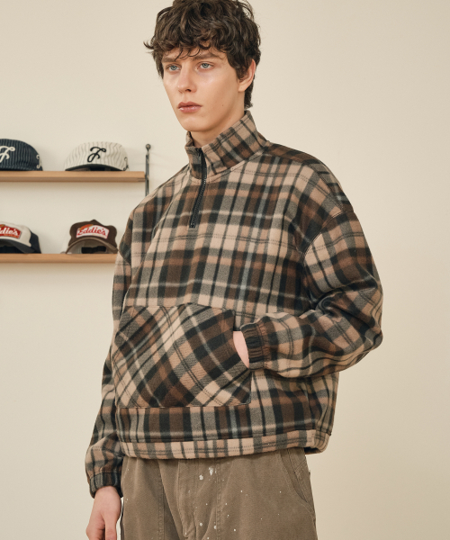 TAKEASY(テイクイージー)の「フランネルフリースハーフジップ(ブラウン)(Tシャツ/カットソー・メンズ・その他・MEDIUM/LARGE/SMALL)」の3枚目の写真
