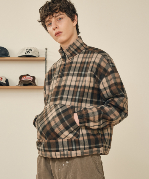 TAKEASY(テイクイージー)の「フランネルフリースハーフジップ(ブラウン)(Tシャツ/カットソー・メンズ・その他・MEDIUM/LARGE/SMALL)」の7枚目の写真