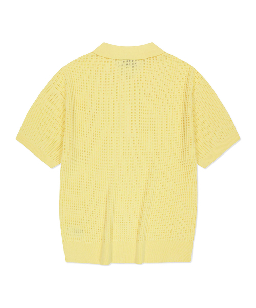 Wacky WiLLy(ワッキーウィリー)の「タイポワッペンカラー半袖ネットニットイエロー(ポロシャツ・レディース・その他・SMALL/MEDIUM/LARGE/X-LARGE)」の3枚目の写真