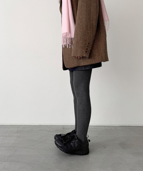 CANAL JEAN(キャナルジーン)の「El mar リブタイツ(タイツ/ストッキング・レディース・ブラック/チャコールグレー・ONE SIZE)」の3枚目の写真