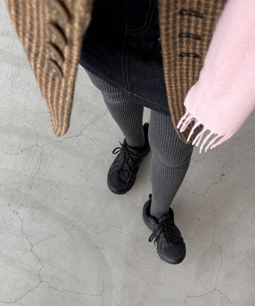 CANAL JEAN(キャナルジーン)の「El mar リブタイツ(タイツ/ストッキング・レディース・ブラック/チャコールグレー・ONE SIZE)」の4枚目の写真