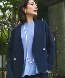 Elura | ≪入卒/セレモニー/通勤≫ダブルクロスジャケット/603858(ノーカラージャケット)