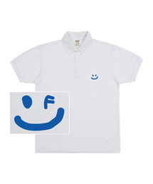 GRAVER（グレーバー）の「[UNISEX] SMALL DRAWING SMILE WHITE CLIP PIQUE SHORT SLEEVE T-SHIRT_WHITE（ポロシャツ・メンズ）」