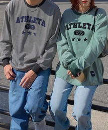 ATHLETA（アスレタ）の「［ athleta ］ボーダーロングスリーブフロッキープリントTシャツ（Tシャツ/カットソー）」