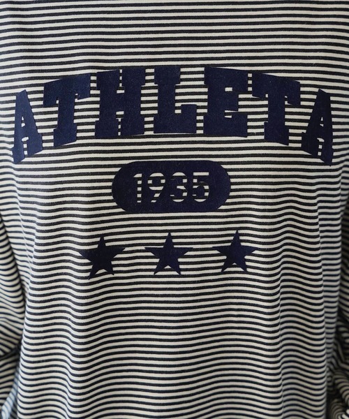 ATHLETA（アスレタ）の「［ athleta ］ボーダーロングスリーブフロッキープリントTシャツ（Tシャツ/カットソー・レディース・ブラック系/ベージュ系/グリーン系・M/L）」の19枚目の写真