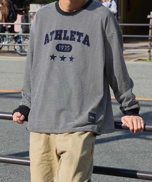 ATHLETA（アスレタ）の「［ athleta ］ボーダーロングスリーブフロッキープリントTシャツ（Tシャツ/カットソー・レディース・ブラック系/ベージュ系/グリーン系・M/L）」の21枚目の写真