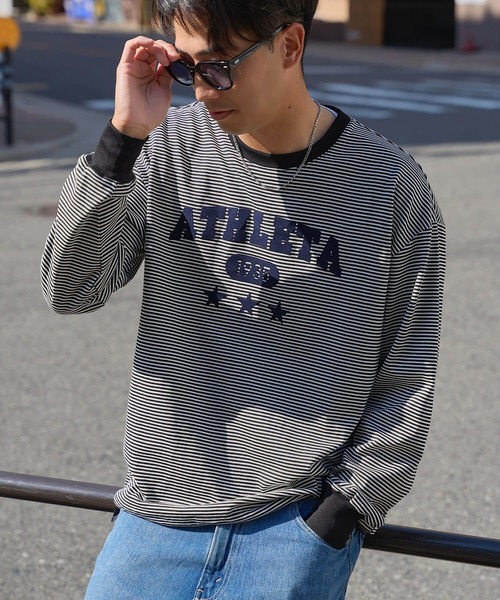 ATHLETA（アスレタ）の「［ athleta ］ボーダーロングスリーブフロッキープリントTシャツ（Tシャツ/カットソー・レディース・ブラック系/ベージュ系/グリーン系・M/L）」の11枚目の写真