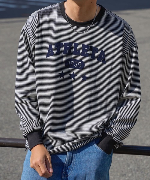 ATHLETA（アスレタ）の「［ athleta ］ボーダーロングスリーブフロッキープリントTシャツ（Tシャツ/カットソー・レディース・ブラック系/ベージュ系/グリーン系・M/L）」の12枚目の写真