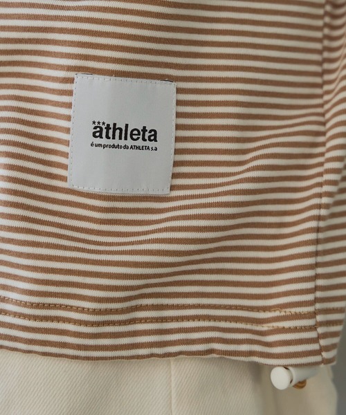 ATHLETA（アスレタ）の「［ athleta ］ボーダーロングスリーブフロッキープリントTシャツ（Tシャツ/カットソー・レディース・ブラック系/ベージュ系/グリーン系・M/L）」の4枚目の写真